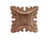 Moulure Decorative Bois Sculpté Non Peint Rétro Bois Moulures Applique Décalque Long Ovale Caoutchouc Meubles Murs Décoration de La Maison(B6cmx6cm)