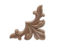 Moulure Decorative Bois Sculpture sur bois ornementale rétro Applique en Décalcomanie Stigmate Long Floral Coin Murs Meubles(A117-5)