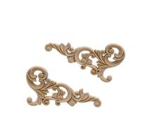 Moulure Decorative Bois Unique Naturel Floral Bois Sculpté En Figurines Artisanat Coin Appliques Cadre Mur Porte Meubles Sculpture Sur Décoratif(20cmX10cm)