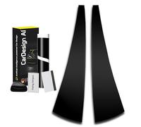 Moulure décorative compatible avec Mercedes SL R230 2001-2008 : film de protection de peinture pour colonne B Cache gauche/droite porte avant/arrière (noir brillant)