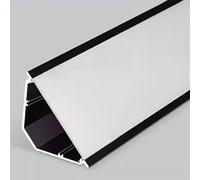 Moulure décorative de Plafond, diffuseur de lumière LED pour éclairage indirect et de corniche - Système de Bordure de plâtre en Forme de V, plinthe LED Noire, 20 m (65,6 pi) - Améliore l'ef