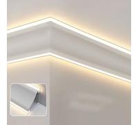 Moulure décorative de Plafond, kit d'éclairage indirect à Del pour corniche, diffuseur à Del de 1,9 m pour plinthe, Coin de Mur/Plafond, moulure décorative à Montage en Surface, Ruban Del no