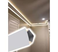 Moulure décorative de Plafond, moulure de corniche LED - Éclairage indirect de 4,5 m pour Usage résidentiel et Commercial - Diffuseur décoratif pour plafonnier et Applique Murale - Profil de