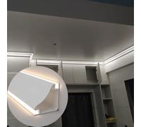 Moulure décorative de Plafond, moulure de corniche LED étanche avec adaptateurs d'angle - 30 m (98 pi) d'éclairage de plinthe LED pour Chambre, Salon, Cuisine et Salle de Bain - Bande LED no