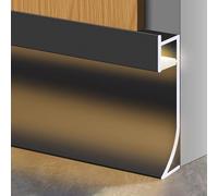 Moulure décorative de Plafond, plinthe LED Noire en Aluminium - Profilé LED encastré pour éclairage de plinthe, armoires de Cuisine et Couloir - Bande Lumineuse LED de 2,5 m (8,2 pi)