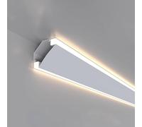 Moulure décorative de Plafond, profilé en Aluminium pour éclairage indirect LED, diffuseur de lumière indirecte en saillie, rainure pour Finition Murale/Plafond, 21 m/68,9 pi, Blanc - Idéal