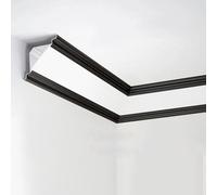 Moulure décorative de Plafond, profilé en Aluminium pour éclairage linéaire LED - Moulure de Finition Noire pour Plafond/Mur, idéale pour Le Salon et Les plinthes - Longueur : 20 m (65,6 pi)