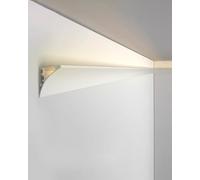 Moulure décorative de Plafond, Rail LED en Aluminium de 4,7 m (15,4 pi) pour éclairage indirect des Murs, plafonds et plinthes, moulure de corniche Blanche et Cache-Rail - Améliore la décora