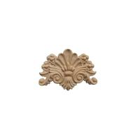 Moulure Decorative Décalcomanie de sculpture en bois naturel sculpté coin Appliques Figurines caoutchouc Rose meubles non peints cadre porte décoration murale(MD-0001-7-15-11CM)