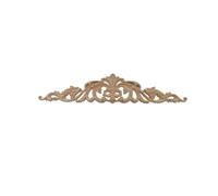 Moulure Decorative Décalcomanie de sculpture en bois naturel sculpté coin Appliques Figurines caoutchouc Rose meubles non peints cadre porte décoration murale(MD-0002-5-40-8cm)