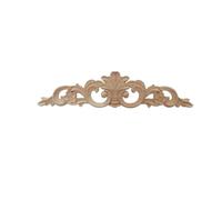 Moulure Decorative Décalcomanie de sculpture en bois naturel sculpté coin Appliques Figurines caoutchouc Rose meubles non peints cadre porte décoration murale(MD-0002-6-30-8cm)