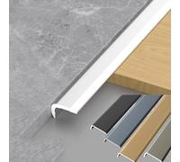 Moulure décorative en alliage d'aluminium en forme de L, d'une longueur de 2,7 mètres, adaptée à la finition des joints entre le bois/la pierre et les murs/sols.(Silver,50 * 10mm)