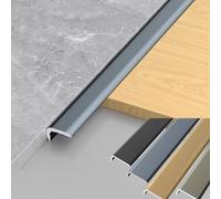 Moulure décorative en alliage d'aluminium en forme de L, d'une longueur de 2,7 mètres, adaptée à la finition des joints entre le bois/la pierre et les murs/sols.(Gray,50 * 10mm)