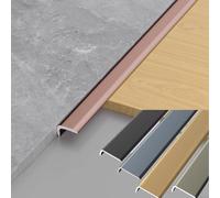 Moulure décorative en alliage d'aluminium en forme de L, d'une longueur de 2,7 mètres, adaptée à la finition des joints entre le bois/la pierre et les murs/sols.(Gold,20 * 10mm)