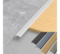 Moulure décorative en alliage d'aluminium en forme de L, d'une longueur de 2,7 mètres, adaptée à la finition des joints entre le bois/la pierre et les murs/sols.(White,40 * 10mm)