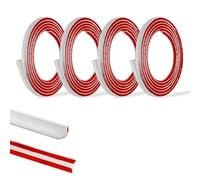 Moulure décorative en PVC quart de cercle - Décoration de plafond de mur - Autocollant - Bande d'étanchéité - Stratifié - Perles - Anti-moisissure - 12 mm x 9 mm - 20 m (5 m x 4 mm)