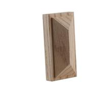 Moulure Decorative Figurines de décalcomanie d'appliques en bois décor sculpté non peint grandes feuilles Rectangle fleur meubles portes(6cmX12cm)