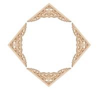 Moulure Decorative Lot De 8 Appliques Décoratives D'Angle En Bois Sculpté Non Peintes Pour Meubles Placards Portes Lits Et Décoration Intérieure 6 X 6cm