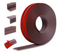 Moulure décorative moulure murale adhesive protection angle mur baguette d'angle PVC plinthe souple pour les murs sols protection des bords (20mm×6m, Marron)