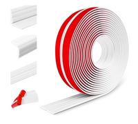 Moulure décorative moulure murale adhesive protection angle mur baguette d'angle PVC plinthe souple pour les murs sols protection des bords (20mm×6m, Blanc)