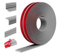 Moulure décorative moulure murale adhesive protection angle mur baguette d'angle PVC plinthe souple pour les murs sols protection des bords (40mm×12m, Gris)