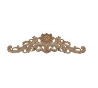 Moulure Decorative Onlay moulures en bois Applique décalcomanie sculpté non peint moderne longues grandes feuilles fleur caoutchouc coin meubles(30cmX8cm)