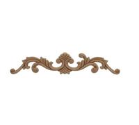 Moulure Decorative Onlay moulures en bois Applique décalcomanie sculpté non peint moderne longues grandes feuilles fleur caoutchouc coin meubles(20cmX4cm)
