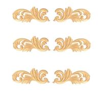 Moulure Decorative Placage En Bois Sculpté Feuilles Et Fleurs Décoration Intérieure À Faire Soi-Même Pour Meubles Armoires Et Plus Encore 15 X 6cm Lot De 6