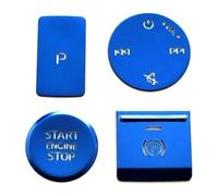 Moulure décorative Pour A3 2021 Boutons Démarrage Moteur Décoration Paillettes Garniture Commutateur Frein Main Électronique Console Centrale Voiture(Bleu)