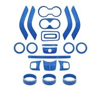 Moulure décorative Pour J&eep Pour Wrangler JK 2011-2017 Garniture Porte Console Centrale Ventilation Climatisation Volant Porte-gobelet(Blue 21pcs)