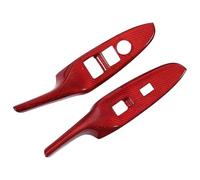 Moulure décorative Pour Mazda MX-5 2016-2023 Cadre Décoratif Pour Bouton Lève-vitre Voiture Fibre Carbone Véritable(Carbon Fiber Red)