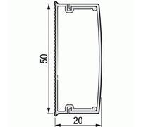 Moulure électrique 50 x 20 mm - fond + couvercle - 1 compartiment - 2 m - Kéva PLANET WATTOHM