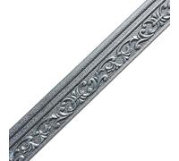 Moulure en mousse gaufrée 3D, Garniture de plinthe autocollante en mousse 3D multicolore 2, m x 8 cm 7 mm(Silver Gray)