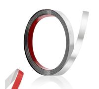 Moulure Murale, 5m x 1cm Moulure Autocollante en Acier Inoxydable, Bande Chromée Autocollante, Pour les Salons, les Plafonds, Miroir, Armoire, Argent