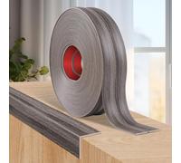 Moulure murale adhesive plinthe souple moulure decorative corniere PVC baguette de finition protection angle mural (4cm×3m, Grain de bois brun grisâtre)
