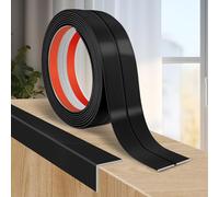 Moulure murale adhesive plinthe souple moulure decorative corniere PVC baguette de finition protection angle mural (6cm×3m, Noir)