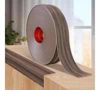 Moulure murale adhesive plinthe souple moulure decorative corniere PVC baguette de finition protection angle mural (4cm×3m, Grain de bois brun brumeux)