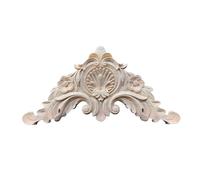 Moulure Murale Applique de fleur d'angle sculptée en bois, cadre non peint for décor d'armoire, Joint d'angle en bois de maison, Figurines en bois, décor de salon Moulure Decorative(L 17cmX17cm)