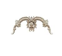 Moulure Murale Appliques en bois for meubles, 2 pièces, décoration florale, sculpture sur bois, décoration de salon de luxe, décalcomanie, décoration florale for la maison Moulure Decorative(D-30cmX10