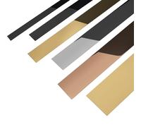 Moulure Murale Autocollante Finition Métallisée En Acier Inoxydable 201 Rouleau de 3 M Garniture Décorative pour Porte Mur Miroir Meuble Armoire (Noir Brossé 80 mm)
