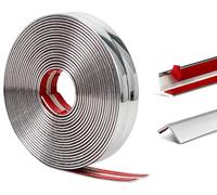 Moulure Murale, Profil en PVC pour Finition Murale et Coin, Cornière Souple Adhésive,Baguette d'angle Autocollante,pour Plans de Travail,Carrelage,Protection Angle Mur,Meubles (Argent,4cm×2m)