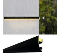 Moulure Plafond Moulure de Couronne Extérieure en Aluminium Étanche. Moulure de Couronne de Jardin Noire et Blanche. Moulure à LED Bidirectionnelle pour Éclairage Indirect(Black,4meters(13.1ft))
