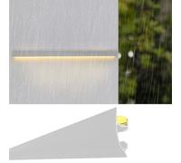 Moulure Plafond Moulure de Couronne Extérieure en Aluminium Étanche. Moulure de Couronne de Jardin Noire et Blanche. Moulure à LED Bidirectionnelle pour Éclairage Indirect(White,3meters(9.8ft))