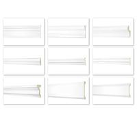 Moulure plate de 2 mètres 115x40mm - Moulure en PU lisse, blanche, résistante aux chocs - AD394 Hexim Perfect Serie 1 - Moulure plate Moulure murale décorative Moulures décoratives