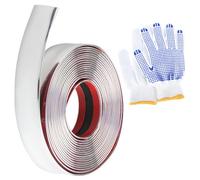 Moulures auto-adhésives murales en chrome Cosswe, bande de chrome auto adhésive universelle argent, avec film de protection, étanches pour mur et porte, moulures auto-adhésives murales (5m*30mm)