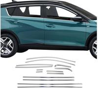 Moulures de fenêtre Moulures pour Hyundai Bayon 2021-2025 Acier inoxydable Chrome 14pcs