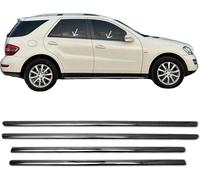 Moulures de fenêtre pour Mercedes ML 2005-2011 Acier inoxydable foncé 4 pièces