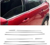 Moulures de fenêtre pour Peugeot 3008 2016-2025 Acier inoxydable Chrome 8pcs