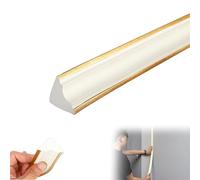 Moulures de plafond autocollantes, 2 m, moulures en stuc autocollantes, en forme de triangle en PVC, avec adhésif arrière, bord doré, moulure décorative flexible pour les coins intérieurs du salon