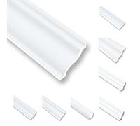 Moulures de plafond en polystyrène XPS - 8 m - Moulures en stuc - Baguette de finition blanc - 40 x 40 mm - Profilés décoratifs en polystyrène - Moulures de plafond